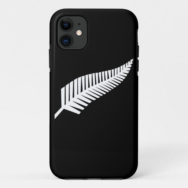 Silberner Farn-Flagge von Neuseeland Case-Mate iPhone Hülle (Rückseite)