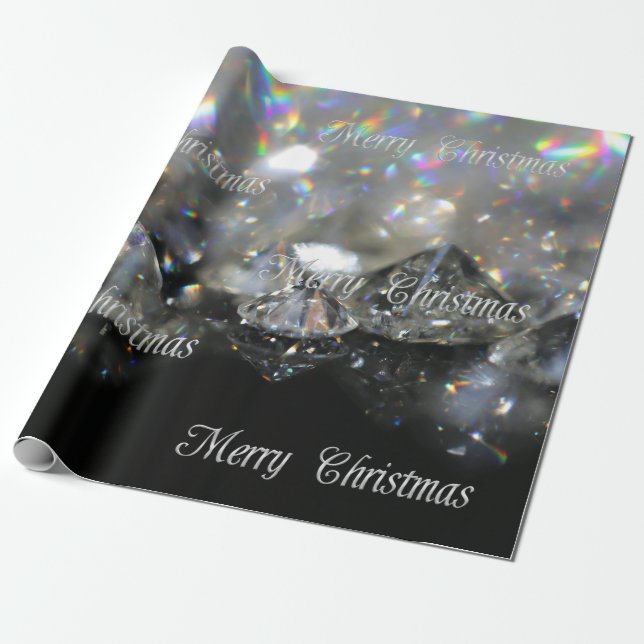 Silberner frohe Weihnacht-Text-glänzendes Geschenkpapier (Ungerollt)
