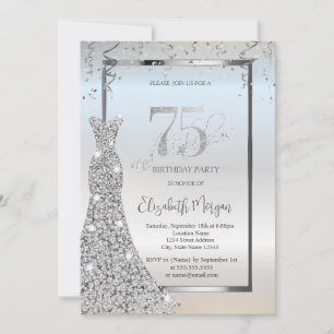 Silberner Glänzender Diamanten Kleid Silber 75. Ge Einladung