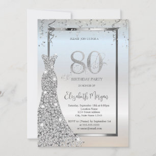 Silberner Glänzender Diamanten Kleid Silber 80. Ge Einladung