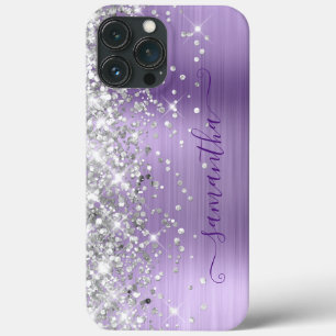 Silberner Glitter Light Purple Folie Girly Signatu Case-Mate iPhone Hülle