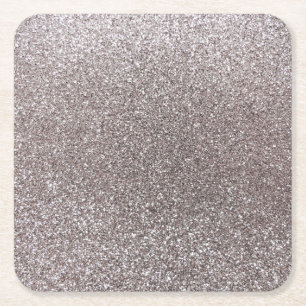 Silberner Glitter Rechteckiger Pappuntersetzer