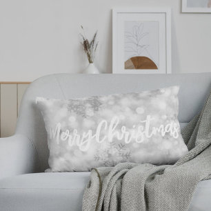 Silberner Glitter-Schnee Personalisiertes Lendenki Lendenkissen