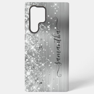 Silberner Glitterfolie Girly Signature Samsung Galaxy Hülle