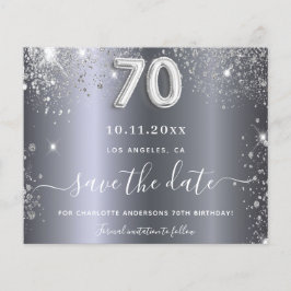Silberner Glitzer - 70. Geburtstag Save the Date Flyer