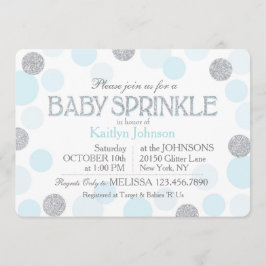 Silberner Glitzer-besprühen blaues Einladung