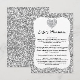 Silberner Glitzer Diamantherzschutz Begleitkarte