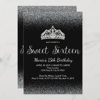 Silberner Glitzer, süße 16 Einladungen