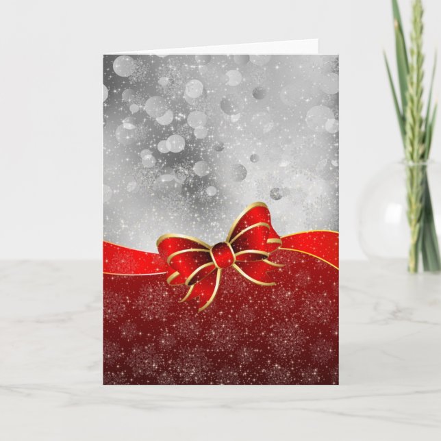 Silberner Glitzer und Glitzern Weihnachtsjunge Feiertagskarte (Vorderseite)