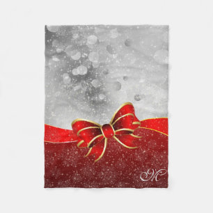 Silberner Glitzer und Glitzern Weihnachtsjunge Fleecedecke