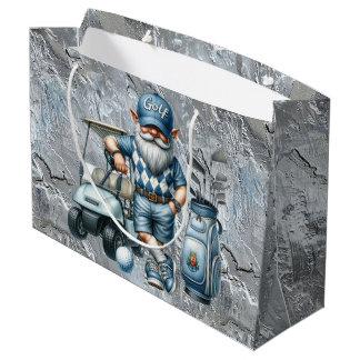 Silberner Golf-Elf Große Geschenktüte