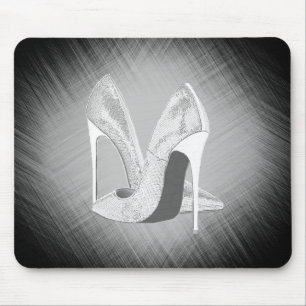 Silberner Heels-Geburtstag Mousepad