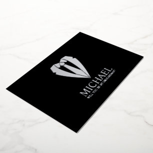 Silberner Hochzeitsanzug und Krawatte - Geschenk f Folieneinladung