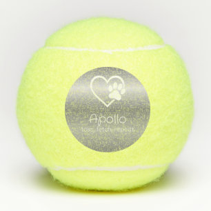 Silberner Hunde-Name Tennisball 'werfen, holen, wi Tennisbälle
