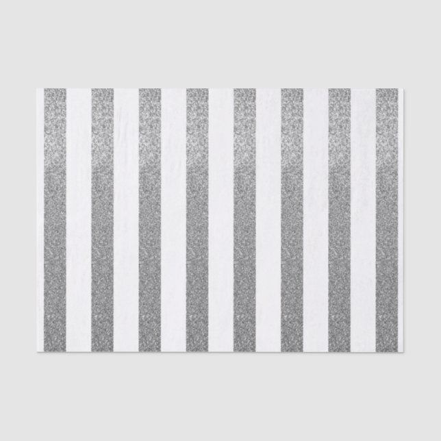 Silberner Imitat-Glitzer-gestreiftes Seidenpapier (Vorderseite)
