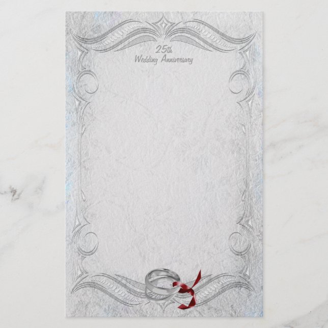 Silberner Jahrestag Briefpapier (Vorderseite)