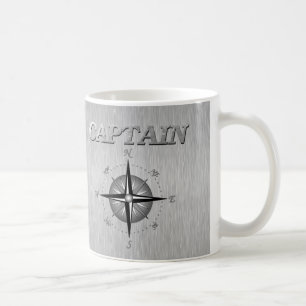 Silberner Kapitän mit Kompass-Rose Kaffeetasse