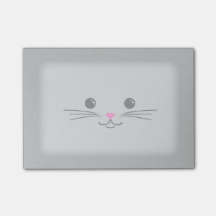 Silberner Kitty-Katzen-Tier-Gesichts-Entwurf Post-it Klebezettel