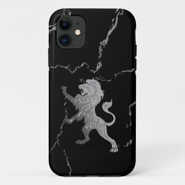 Silberner Königslöwe Case-Mate iPhone Hülle (Rückseite)