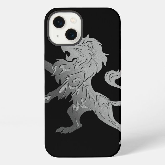 Silberner Königslöwe iPhone Hülle (Rückseite)