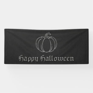 Silberner Kürbis Halloween Banner