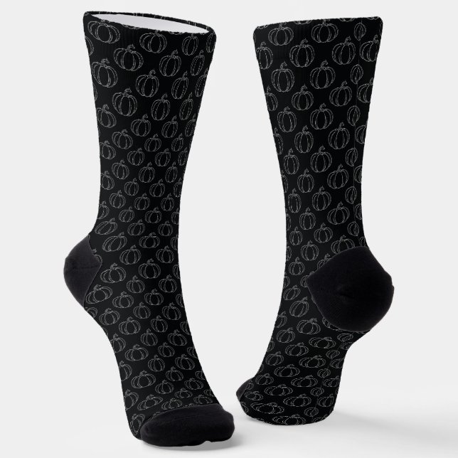 Silberner Kürbis Halloween Socken (Gewinkelt)
