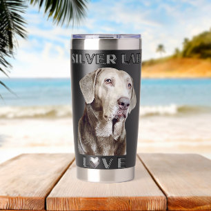 Silberner Labrador Retriever Hund Thermobecher