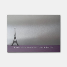 Silberner lila Turm Paris Eiffel personalisiert Post-it Klebezettel