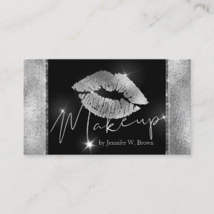 Silberner Lippenstift Make-up Lippen elegant Luxus Visitenkarte