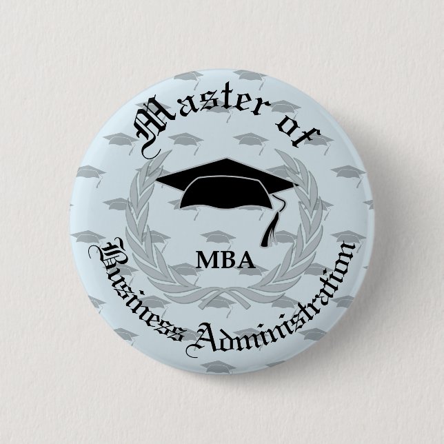 Silberner LorbeerWreath MBA-Abschluss Button (Vorderseite)