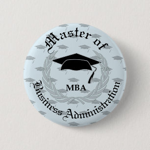 Silberner LorbeerWreath MBA-Abschluss Button