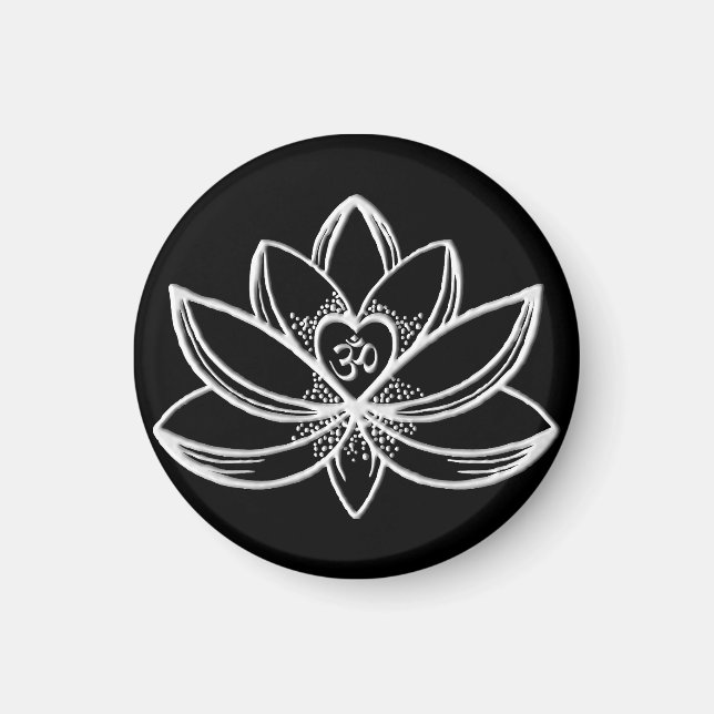 Silberner Lotus  Magnet (Vorne)