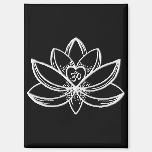 Silberner Lotus  Magnet (Vorderseite)
