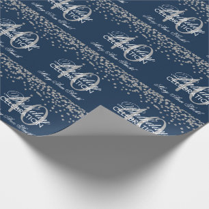 Silberner Marine-Blau-40. Geschenkpapier
