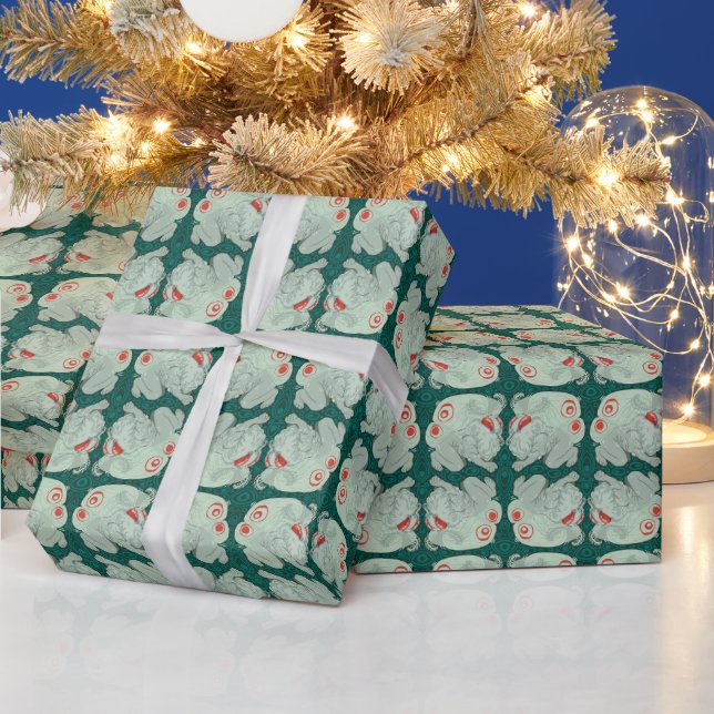 Silberner Mothman Geschenkpapier (Feiertage)
