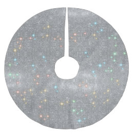 Silberner Polyester Weihnachtsbaumdecke