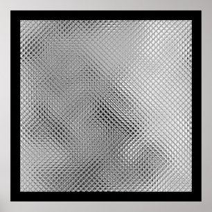 Silberner reflektierender Metall abstrakter Schwar Poster