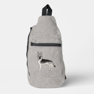 Silberner Sable Deutscher Schäferhund Süßer Cartoo Crossbody Bag