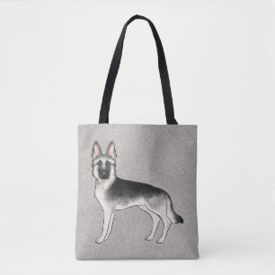 Silberner Sable Deutscher Schäferhund Süßer Cartoo Tasche