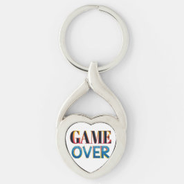 Silberner Schlüsselanhänger mit dem Text "Game Ove