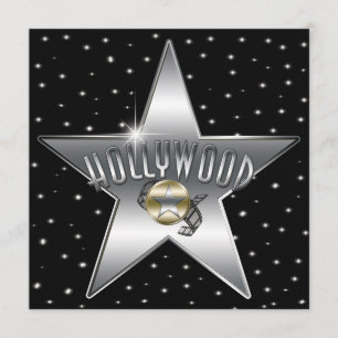 Silberner Stern Alte Retro Hollywood Glanz Einladu Einladung