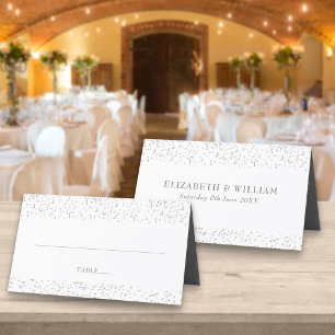 Silberner Sternenstaub-Konfetti-Hochzeit Platzkarte