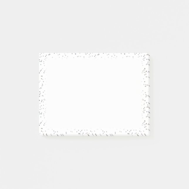 Silberner Sternenstaub-Konfetti-Hochzeitsplaner Post-it Klebezettel (Vorderseite)