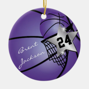 Silberner Text   des Superstar-Basketball-  DIY Keramikornament
