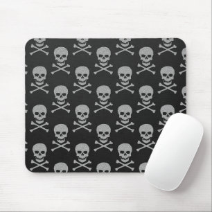 Silberner Totenkopf und gekreuzte Knochen Hallowee Mousepad