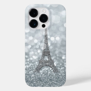 Silberner Turm-Zauber Glitzer-Schein-Paris Eiffel Case-Mate iPhone 14 Pro Hülle