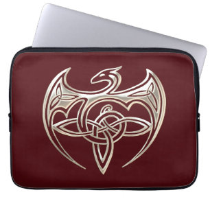Silberner und roter DracheTrine Celtic knotet Laptopschutzhülle