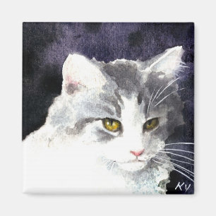 Silberner und weißer Kätzchenmagnet Magnet