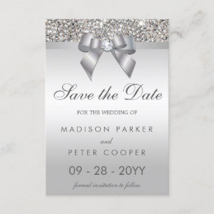 Silberner Wedding Sequins-Diamant-Bogen Save the Save The Date