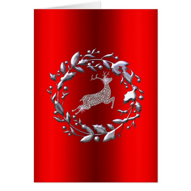 Silberner Weihnachtskranz und Rentier (Vorne)